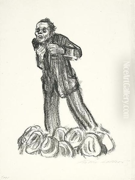 Der Agitationsredner (ii Fassung). Oil Painting by Kathe Kollwitz