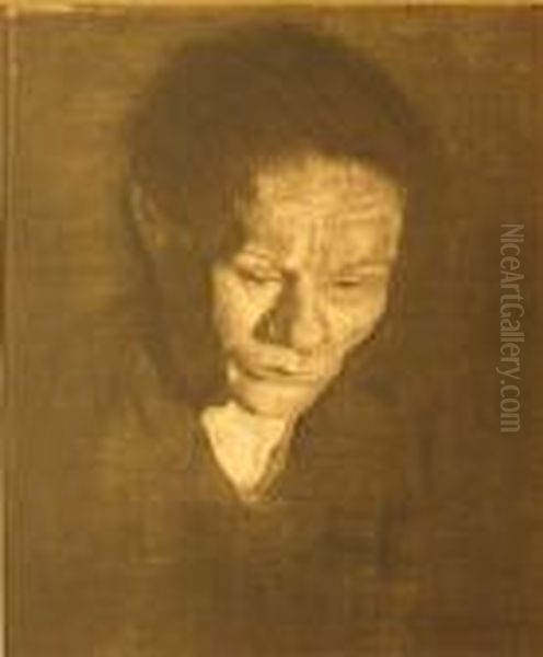 Portrait Of A Woman Oil Painting by Kathe Kollwitz