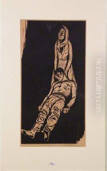 Sans Titre Oil Painting by Kathe Kollwitz