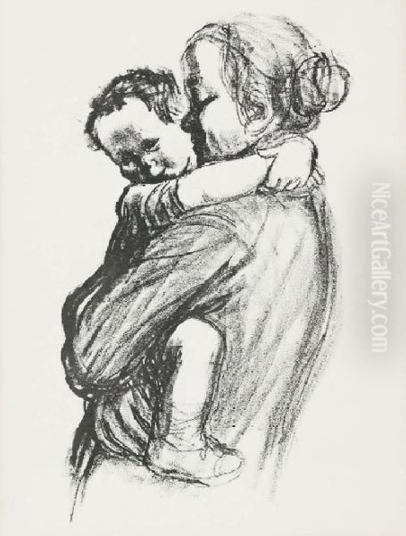 Matka Z Dzieckiem Oil Painting by Kathe Kollwitz