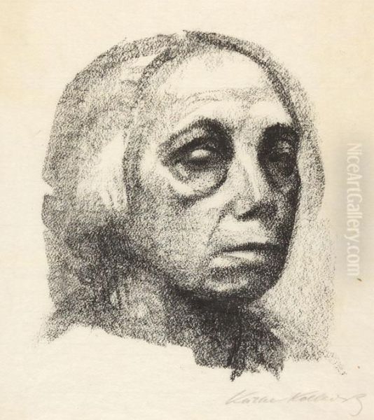 Kleines Selbstbildnis Oil Painting by Kathe Kollwitz