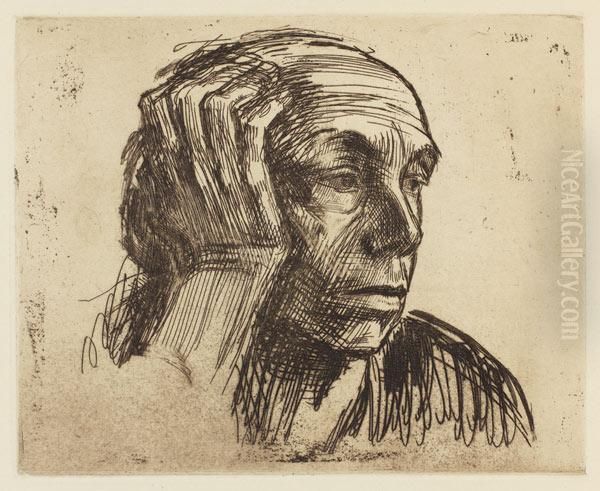 Selbstbildnis Oil Painting by Kathe Kollwitz