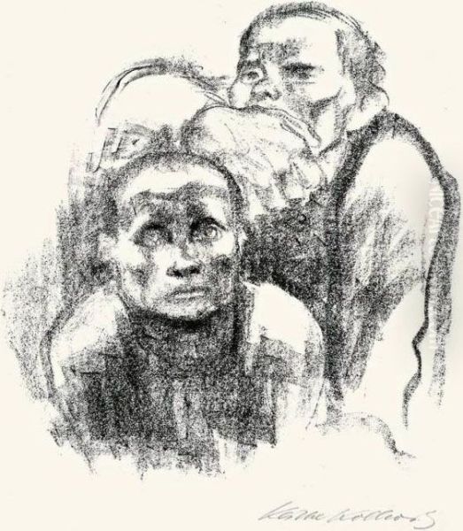 Gefangene, Musik Horend Oil Painting by Kathe Kollwitz