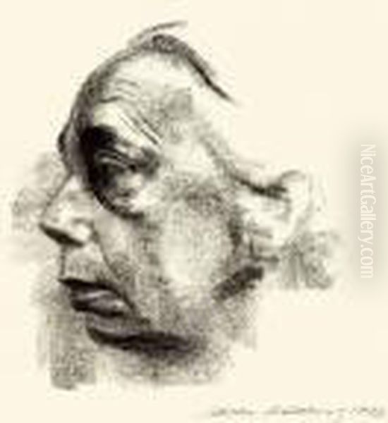 Selbstbildnis Im Profil Oil Painting by Kathe Kollwitz