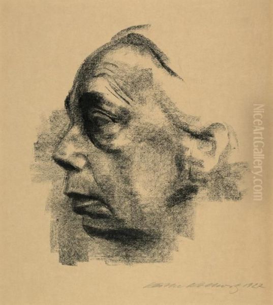 Selbstbildnis Im Profil Oil Painting by Kathe Kollwitz