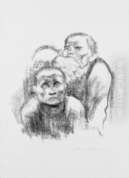 Gefangene, Musik Horend Oil Painting by Kathe Kollwitz