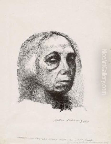 Kleines Selbstportrat Oil Painting by Kathe Kollwitz