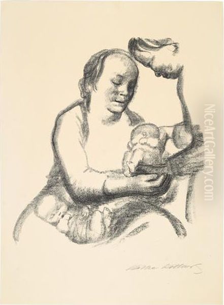 Mutter Gebt Von Euerm Uberflus! Oil Painting by Kathe Kollwitz