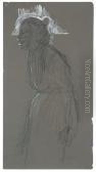 Stehende Lachende Frau Oil Painting by Kathe Kollwitz