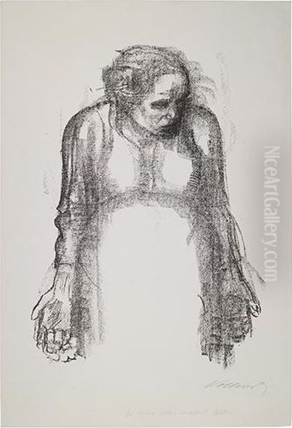 Die Witwe I Oil Painting by Kathe Kollwitz