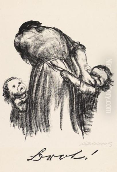 Brot! (endgultige Fassung) Oil Painting by Kathe Kollwitz