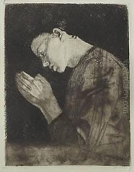 Betendes Madchen Oil Painting by Kathe Kollwitz