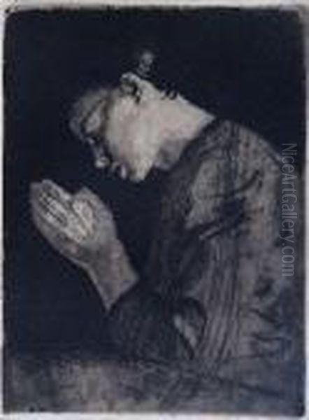 Betendes Madchen Oil Painting by Kathe Kollwitz