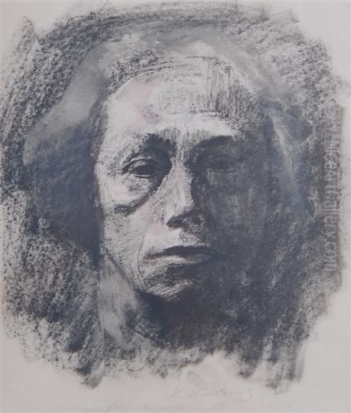 Untitled Portrait Oil Painting by Kathe Kollwitz