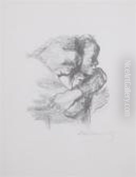 Mother And Daughter Oil Painting by Kathe Kollwitz