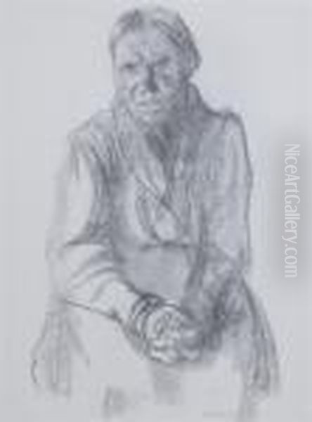 Portrait Of A Woman Oil Painting by Kathe Kollwitz