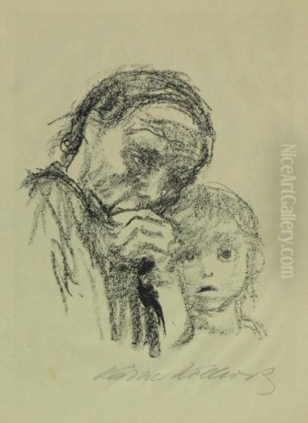 Mutter Und Kind Oil Painting by Kathe Kollwitz