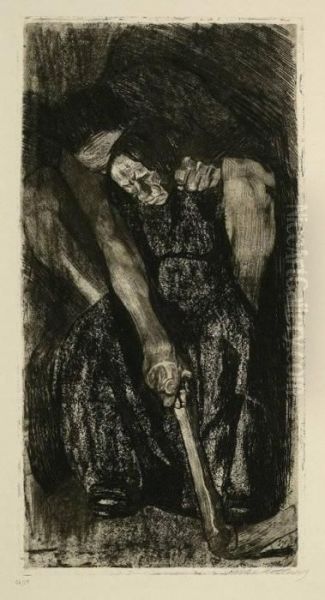 Inspiration. Oil Painting by Kathe Kollwitz