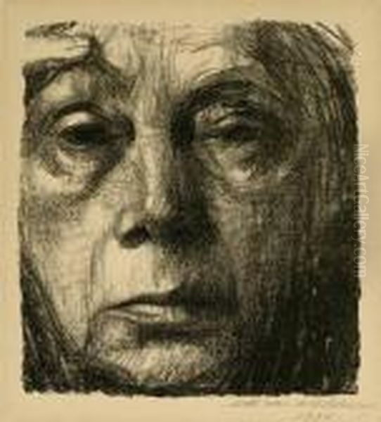 Selbstbildnis. Oil Painting by Kathe Kollwitz