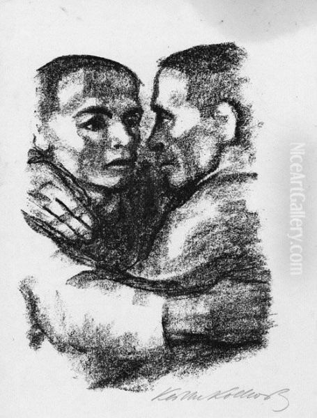 Verbruderung Oil Painting by Kathe Kollwitz