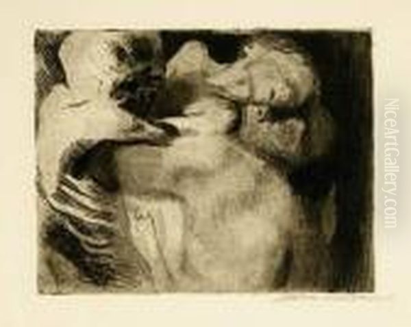 Radierung, Kaltnadel Oil Painting by Kathe Kollwitz