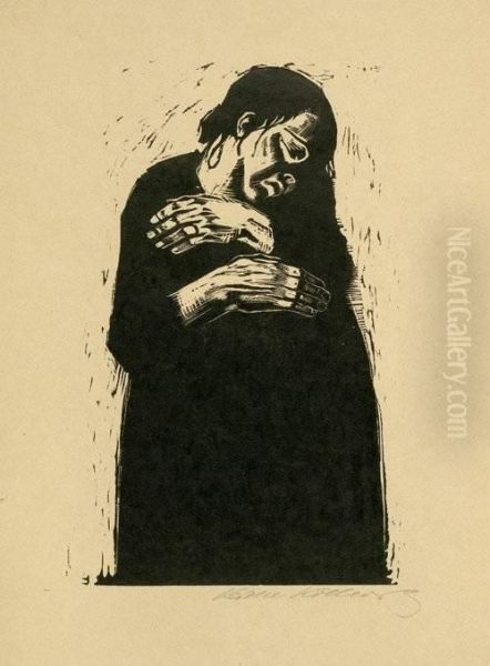 Darstellung); 67 X 47,8 Cm (blattgrose) Oil Painting by Kathe Kollwitz