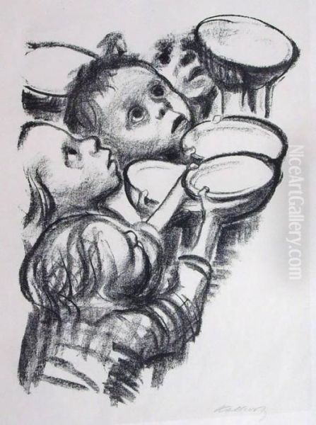 Deutschlands Kinder Hungern! 1923 Von Dem Knesebeck 202 A Iv A 1 Oil Painting by Kathe Kollwitz