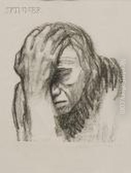 Nachdenkende Frau Oil Painting by Kathe Kollwitz