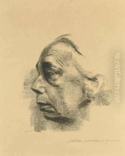 Selbstbildnis Im Profil Oil Painting by Kathe Kollwitz