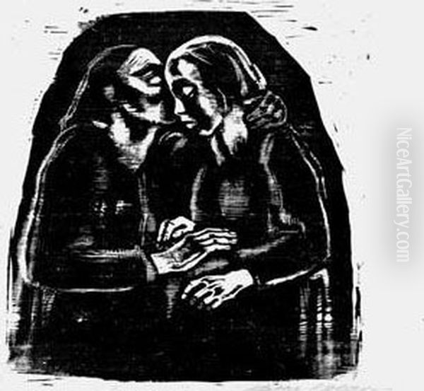 Maria Und Elisabeth, Iii Oil Painting by Kathe Kollwitz