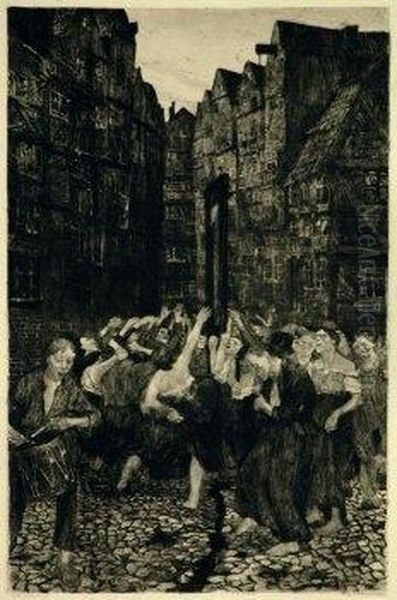 Die Carmagnole Oil Painting by Kathe Kollwitz