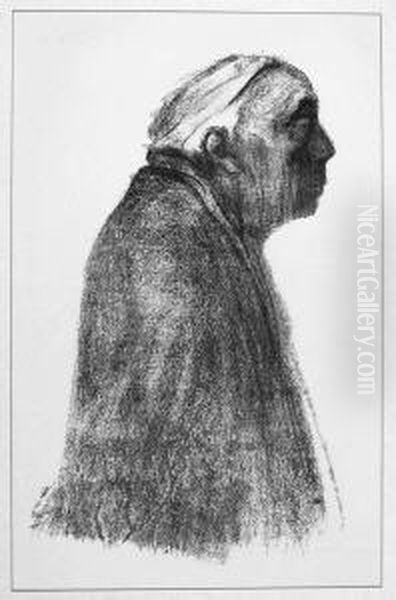 Selbstbildnis Im Profil Nach Rechts Oil Painting by Kathe Kollwitz