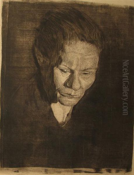 Gesenkter Frauenkopf Oil Painting by Kathe Kollwitz