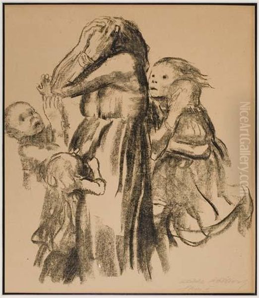 Gefallen (ii Fassung) Oil Painting by Kathe Kollwitz