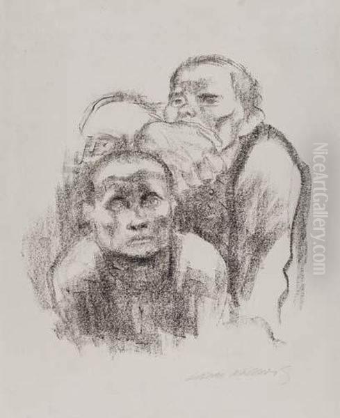 Gefangene, Musik Horend Oil Painting by Kathe Kollwitz