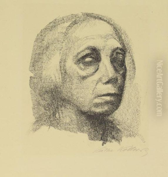 Kleines Selbstbildnis Oil Painting by Kathe Kollwitz