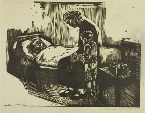 Besuch Im Krankenhaus Oil Painting by Kathe Kollwitz