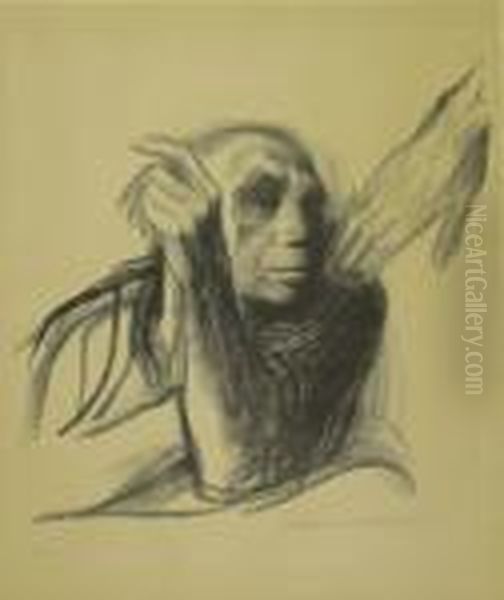 Ruf Des Todes. Blatt 8 Der Folge <tod> Oil Painting by Kathe Kollwitz