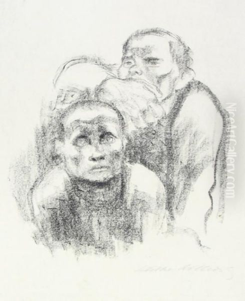 Gefangene, Musik Horend Oil Painting by Kathe Kollwitz