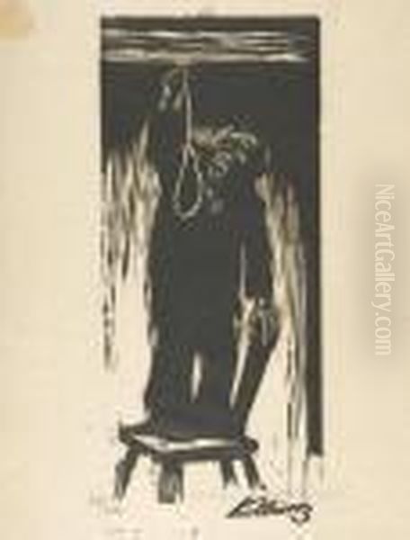 Das Letzte. Oil Painting by Kathe Kollwitz