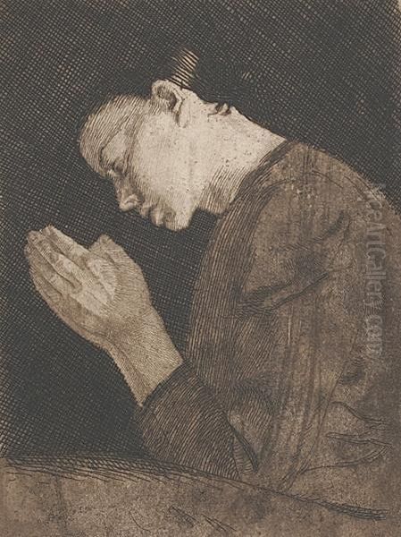 Betendes Madchen Oil Painting by Kathe Kollwitz