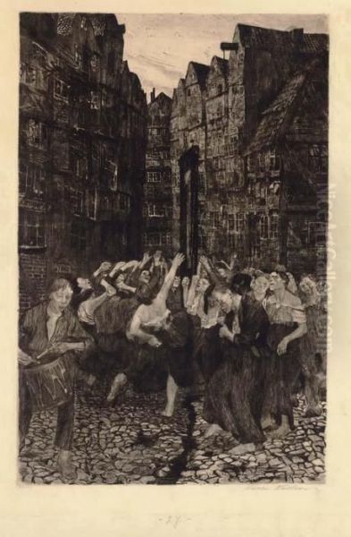 Die Carmagnole Oil Painting by Kathe Kollwitz