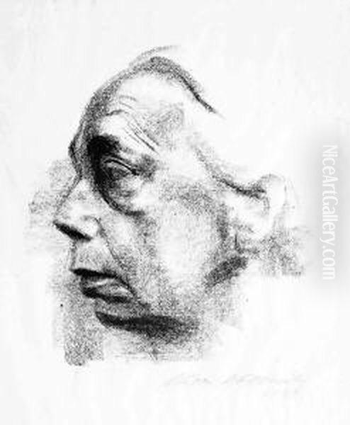 Selbstbildnis Im Profil Oil Painting by Kathe Kollwitz