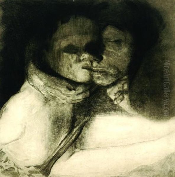 Tod, Fran And Kind Oil Painting by Kathe Kollwitz