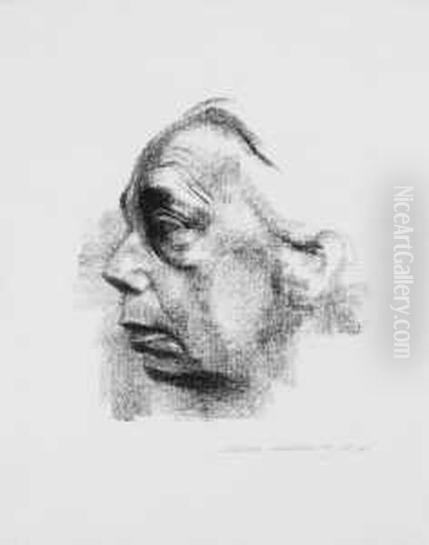 Selbstbildnis Im Profil Oil Painting by Kathe Kollwitz