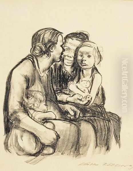 Modre Med Barn Oil Painting by Kathe Kollwitz