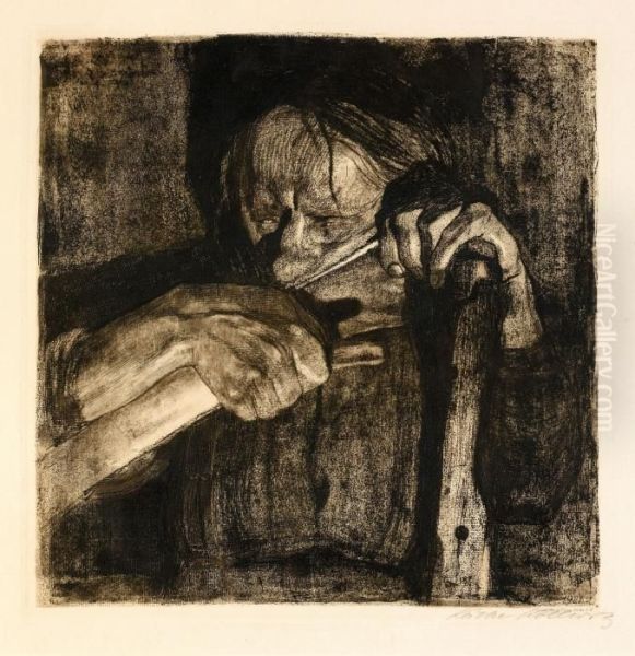 Beim Dangeln Oil Painting by Kathe Kollwitz