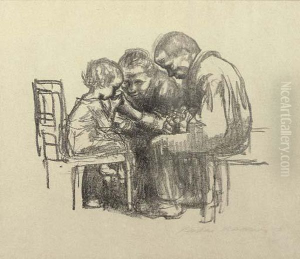 Besuch Im Kinderkrankenhaus Oil Painting by Kathe Kollwitz