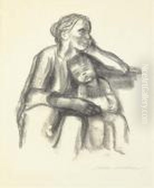 Arbeiterfrau Mit Schlafendem Jungen Oil Painting by Kathe Kollwitz