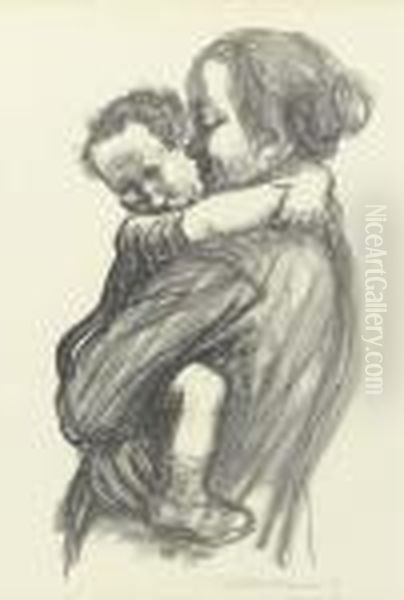 Mutter Mit Jungen Oil Painting by Kathe Kollwitz